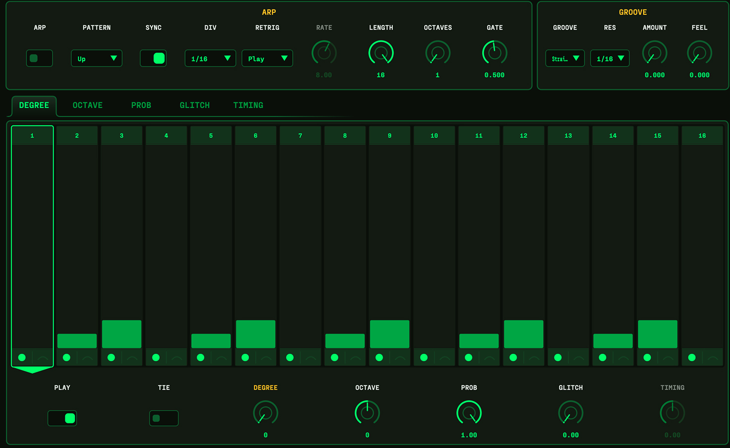 OA-Phosphor-1 generative arpeggiator and step sequencer